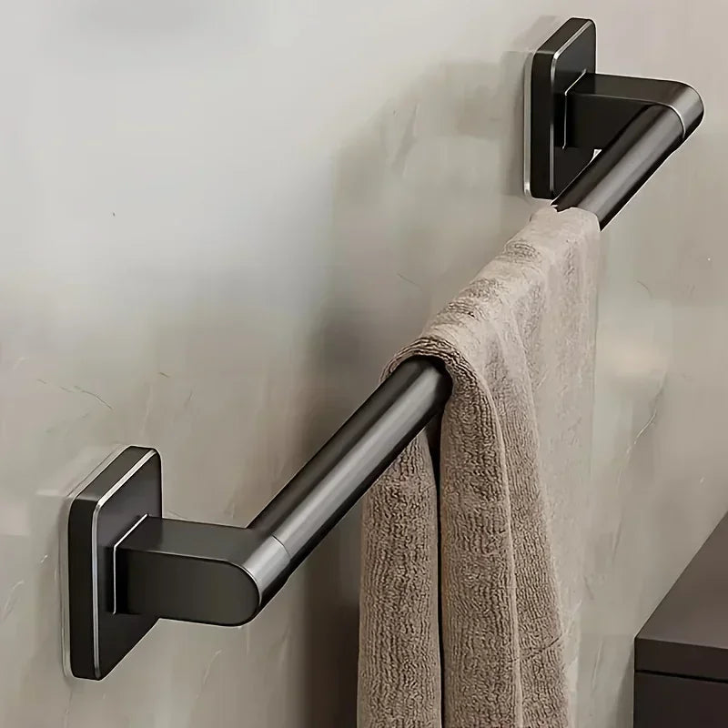 Wall Mounted Towel Rack Bathroom Storage Rack No Drilling Bathroom Horizontal Bar Towel Rack Kitchen Bathroom Accessories Qme