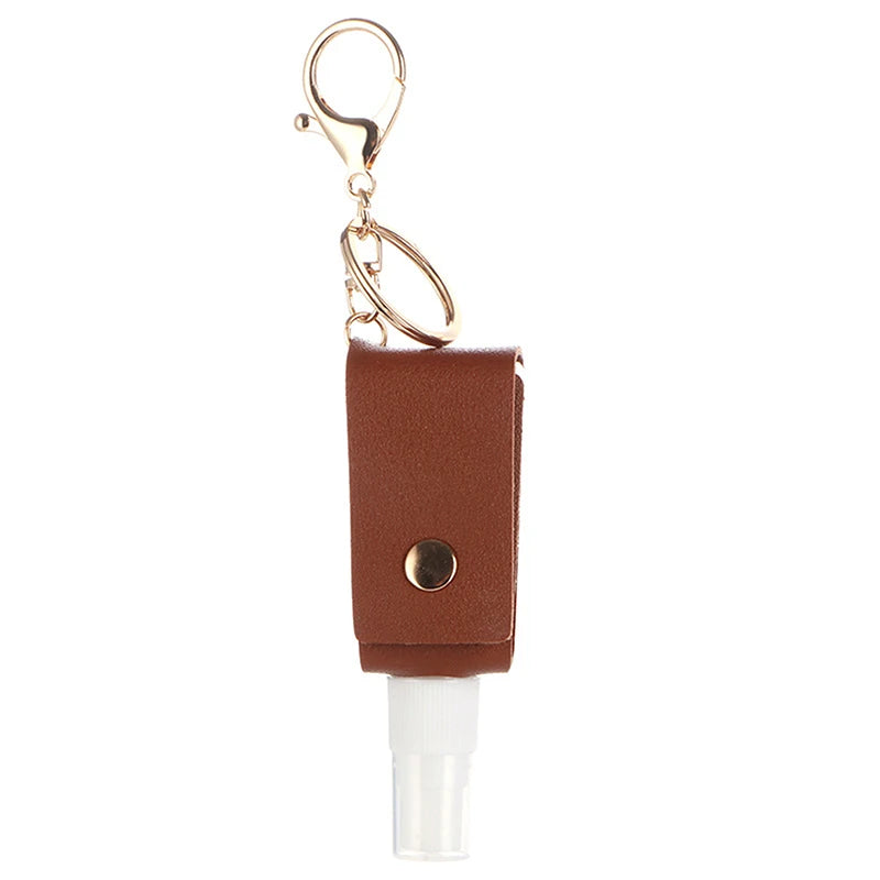 Hand Sanitizer Bottle Mini Hands Hydroalcoholic Gel PU Leather Qme Coffee