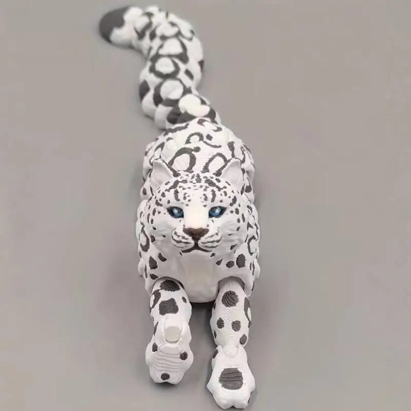 Animals Figurine Miniatures Home Decoration 3D Printed Snow Leopard Qme