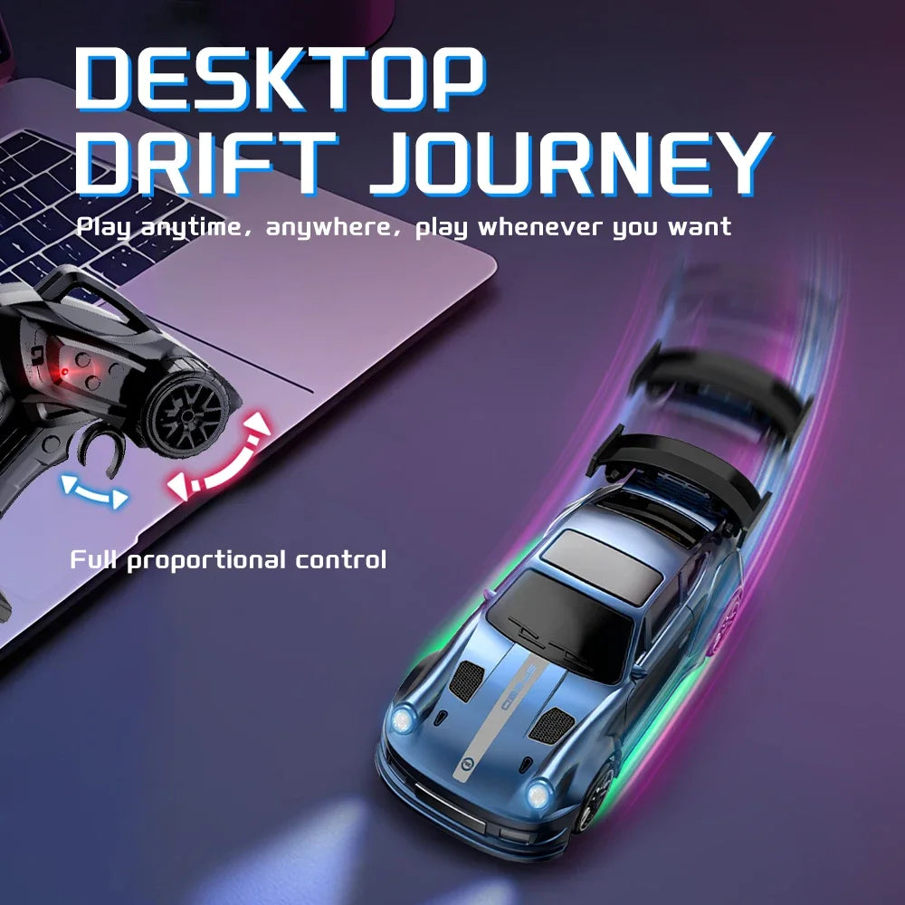 4WD 2.4GHZ RC Simulation Mini Drift Car Palm Racing Model Desktop Toys 1/64 Scale Remote Control Cars Kid Gift For Children Boys Qme
