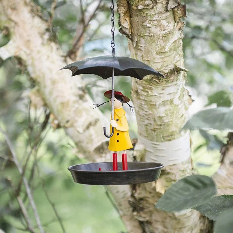 Hanging Bird Feeders For Outdoors Girl And Umbrella Hummingbird Feeder Tray Outside For Bird Bath Garden Decor Yard Decorations. Qme