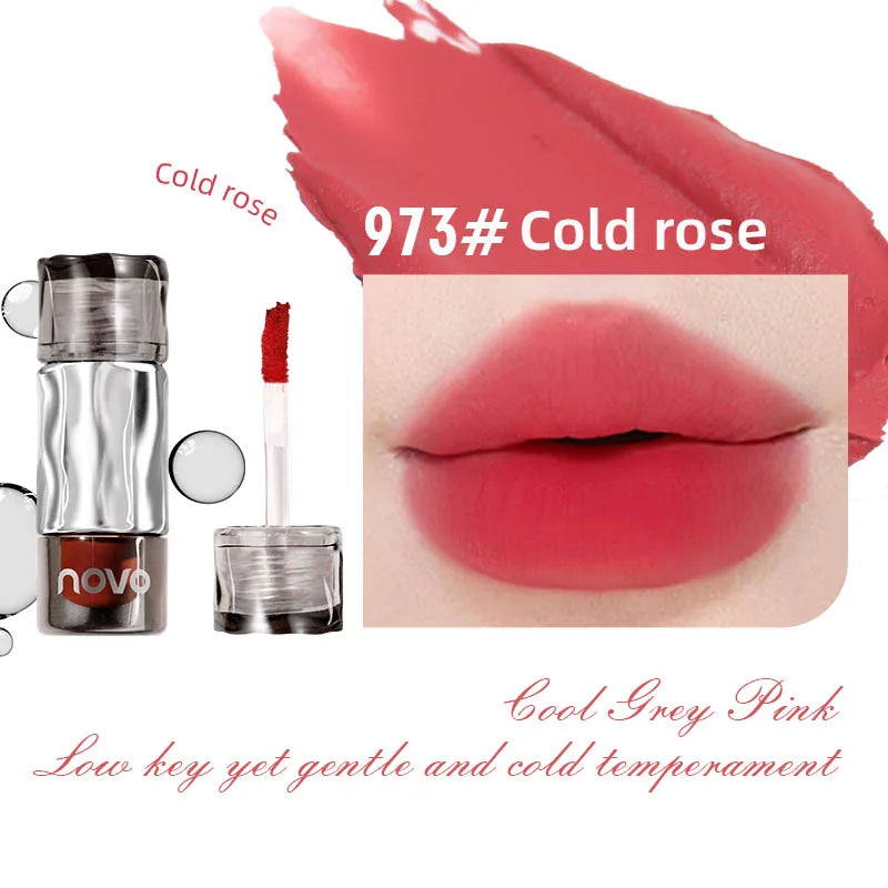 Waterproof Matte Lipstick, Long-Lasting Wear Non-Stick Cup Lip Gloss, Velvet Like Matte Texture, Suitable For Daily Qme 973