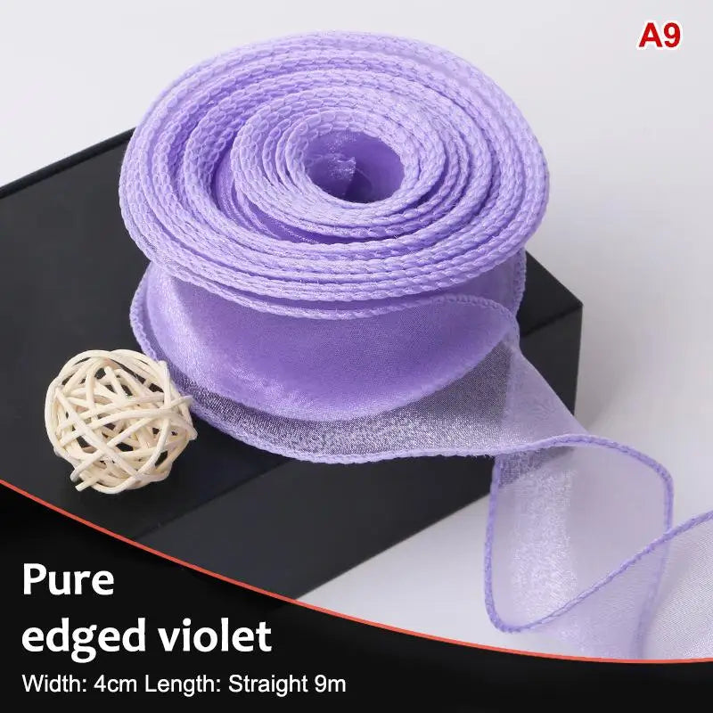 10Yards Organza Solid Ribbon Wavy Edge Flower Bouquet Gifts Packaging Qme A9