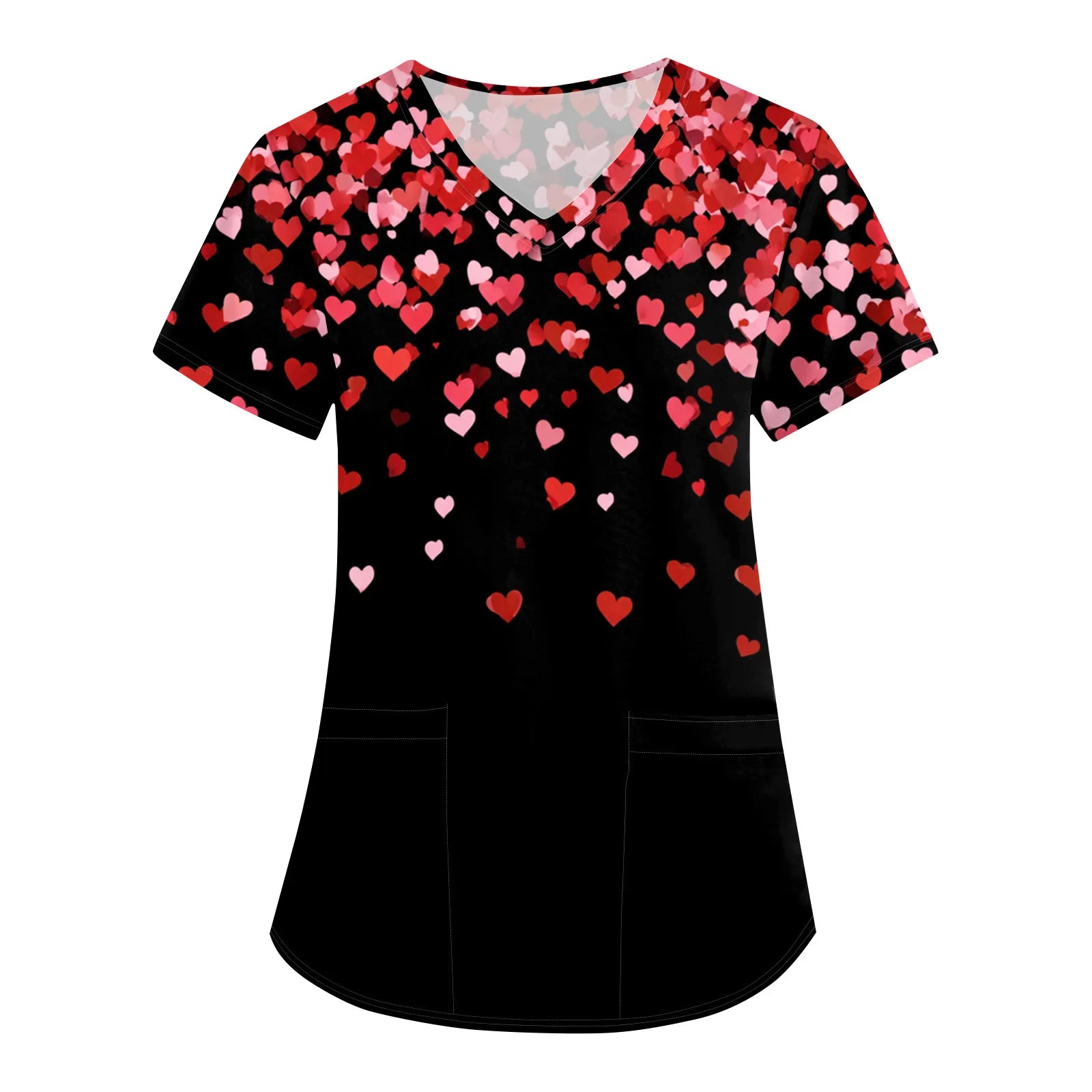 Summer Short Sleeve Medical Scrubs Clothes Pharmacy Beauty Salon Workwear Nurse Uniform Hospital Doctor Dental Surgery Work Top Qme Hot Pink XXL