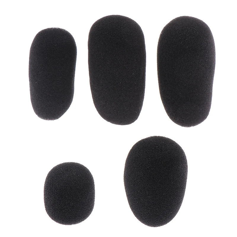 Foam Earphone Mic Cover Microphone Windscreen Headphone Sponge Black Qme