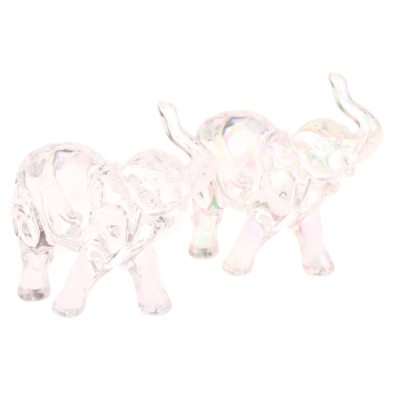 Living Room Cute Crystal Elephant Statue Mini Animal Baby Ornaments Qme