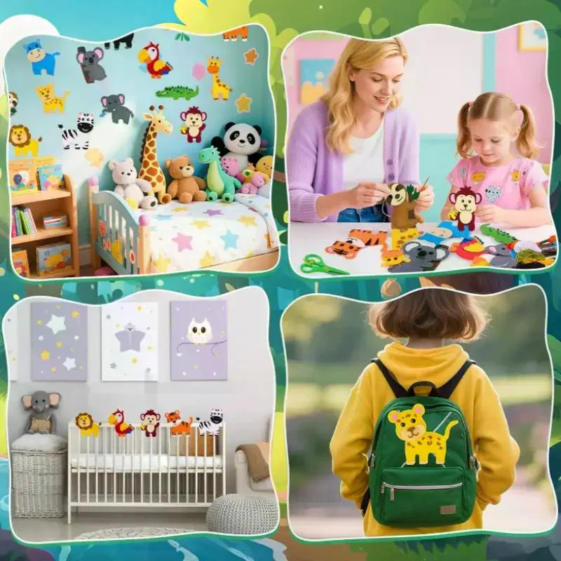 Woodland Animals Craft Kit Forest Creatures DIY Sewing Felt Plush Animals For Kids Beginners Educational Sewing Set Girl Art Toy Qme