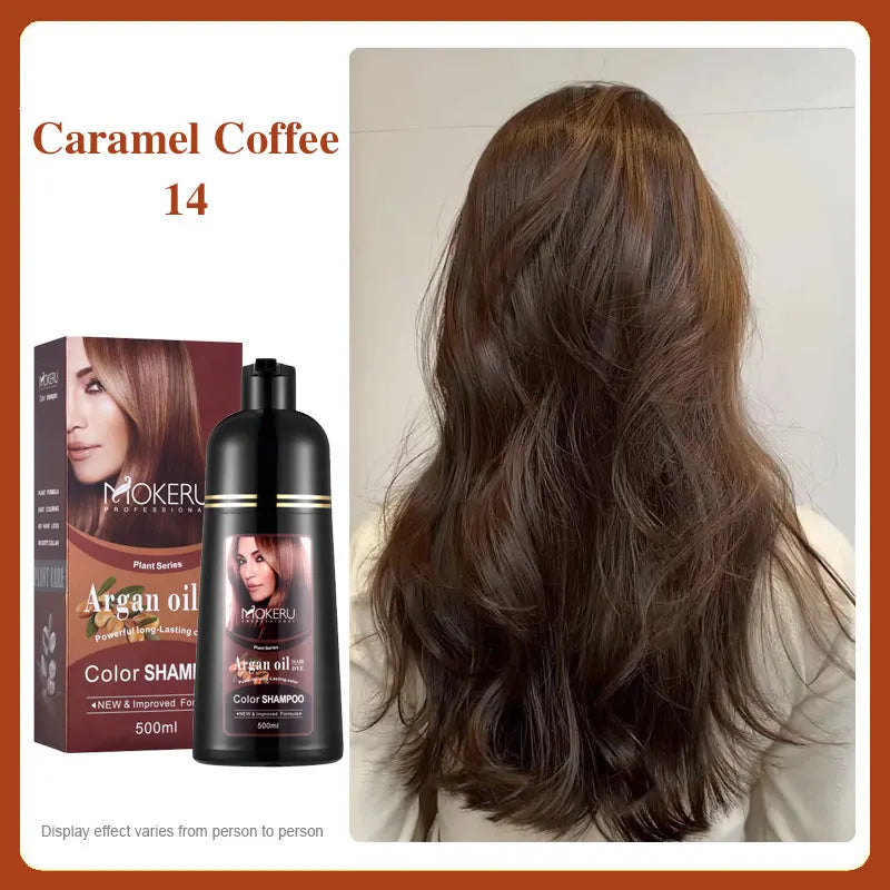 MOKERU Fast Black Color Dye Organic Ginger Hair Black Dye Shampoo for Women Anti Gray Hair 5 Mins Permanent Dye Black Qme 14