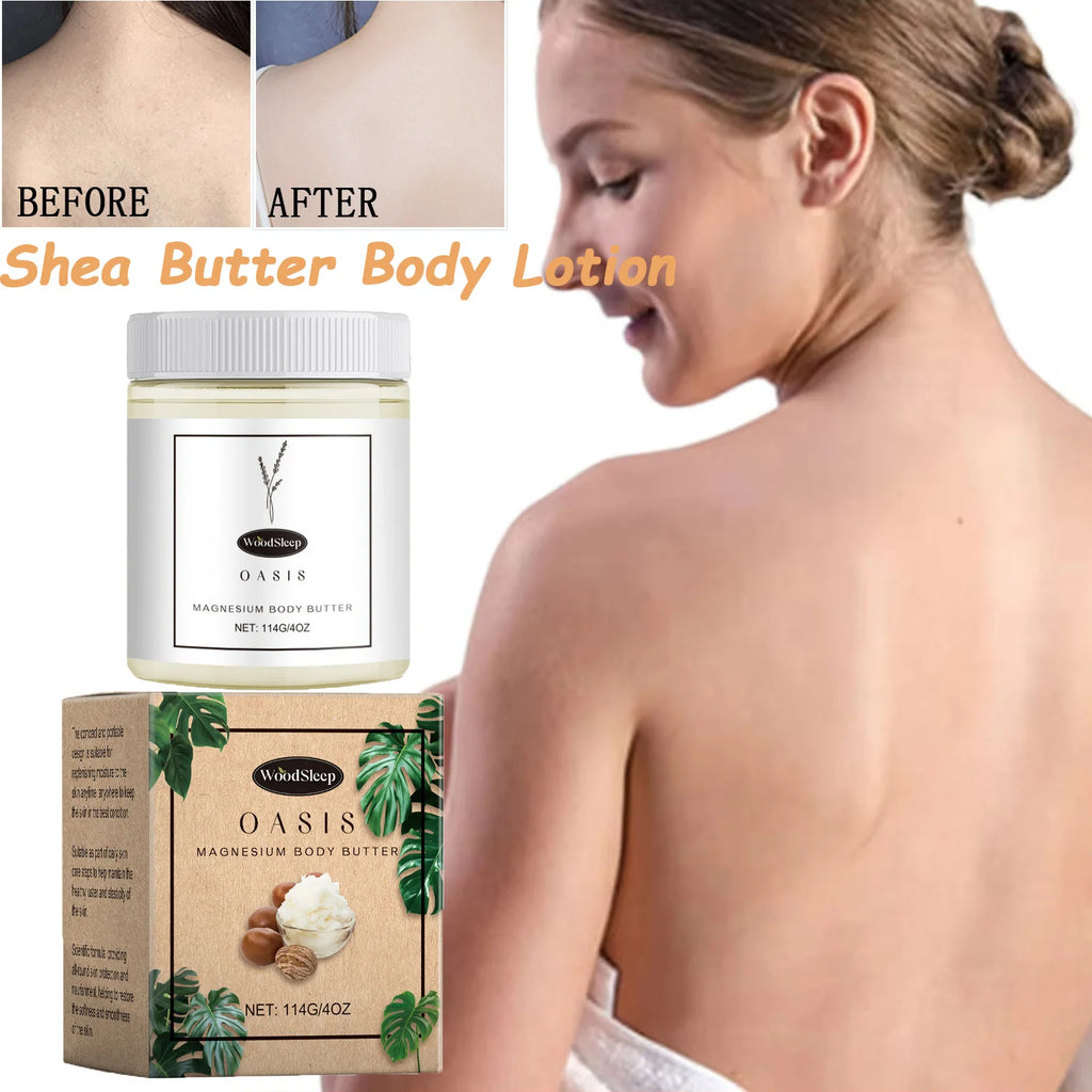 Shea Butter Body Lotion Moisturizing Magnesium Body Butter Nourishing Skin Soft Smooth Soothes Muscles Body Skincare Cream Qme