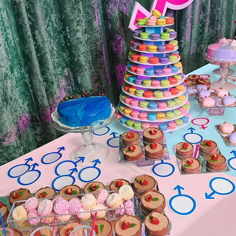 Gender Reveal Tablecloth Pink Blue Rectangular Plastic Table Cover Qme