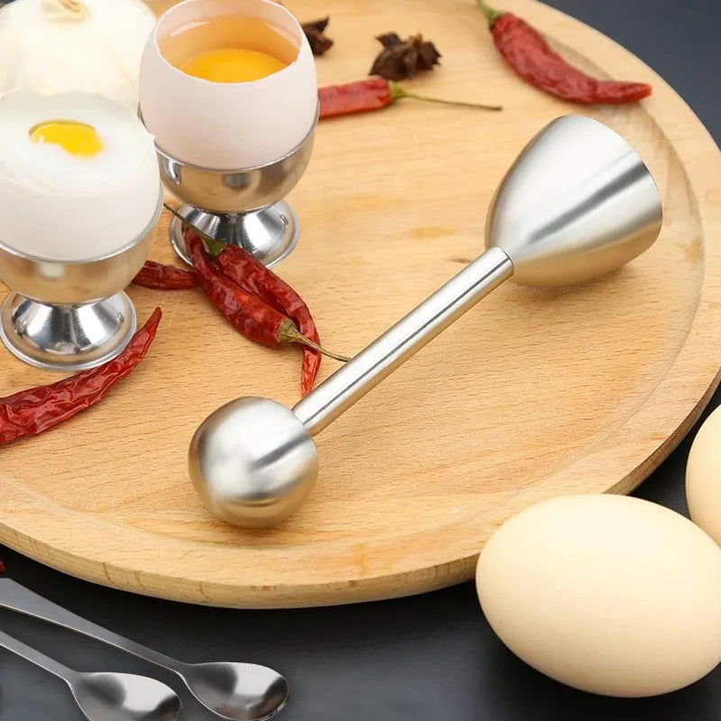 Stainless Steel Egg Opener Shell Opener Egg Head Eggshell Cutter Egg Cup Holder Multi-purpose Egg Tool Kitchen Gadgets Qme