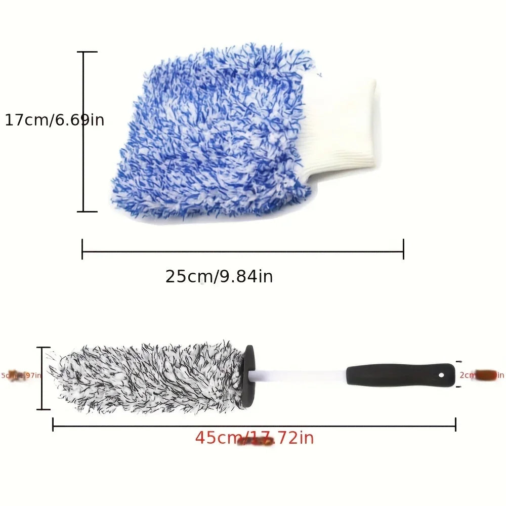 Car Wash Super Brush Microfiber Premium Wheels Brush Non-Slip soft Handle Easy To Cleaning car wheel Spokes Car Accessories Qme
