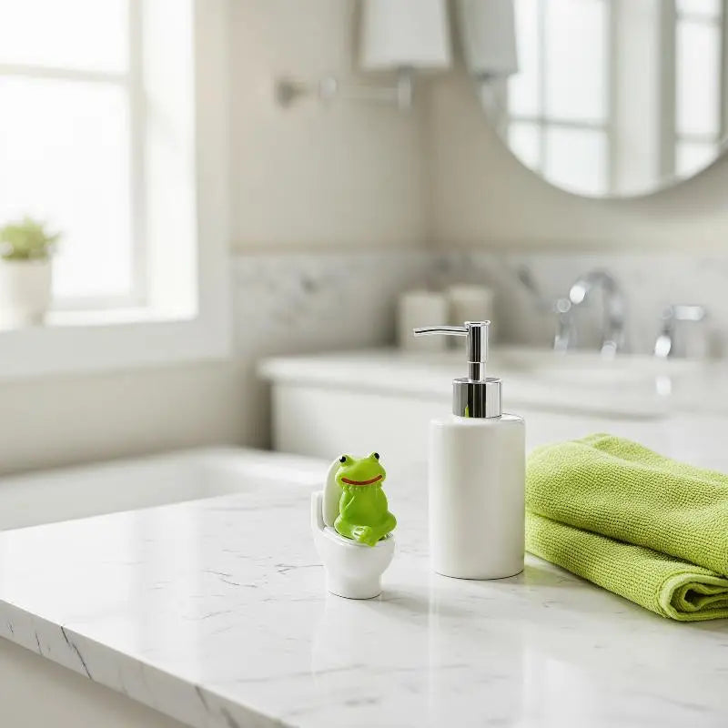 Luxury Funny Toilet Frog Figurine Decorative Sculpture Humor Adult Qme Default Title