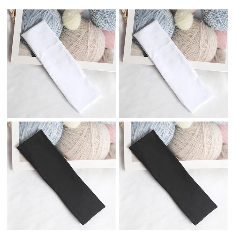 Cotton Simple Elastic Hairbands Fashion Women Solid Wash Face Make-up Qme A9 One Size