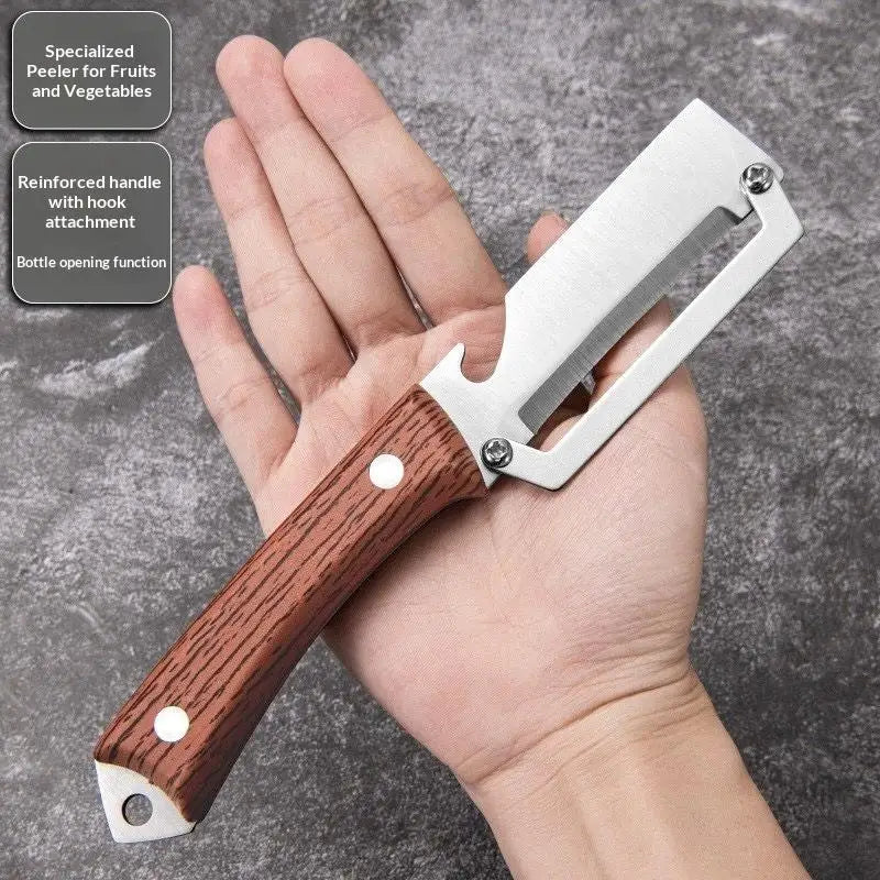 Stainless Steel Flat Edge Peeler Potato Slicer Knife Watermelon Melon Qme A