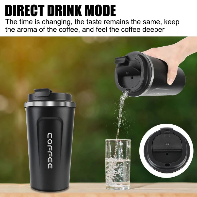 Mug Car Thermos 380 Leak Proof Travel Thermo Cup Tea Water Coffee Qme