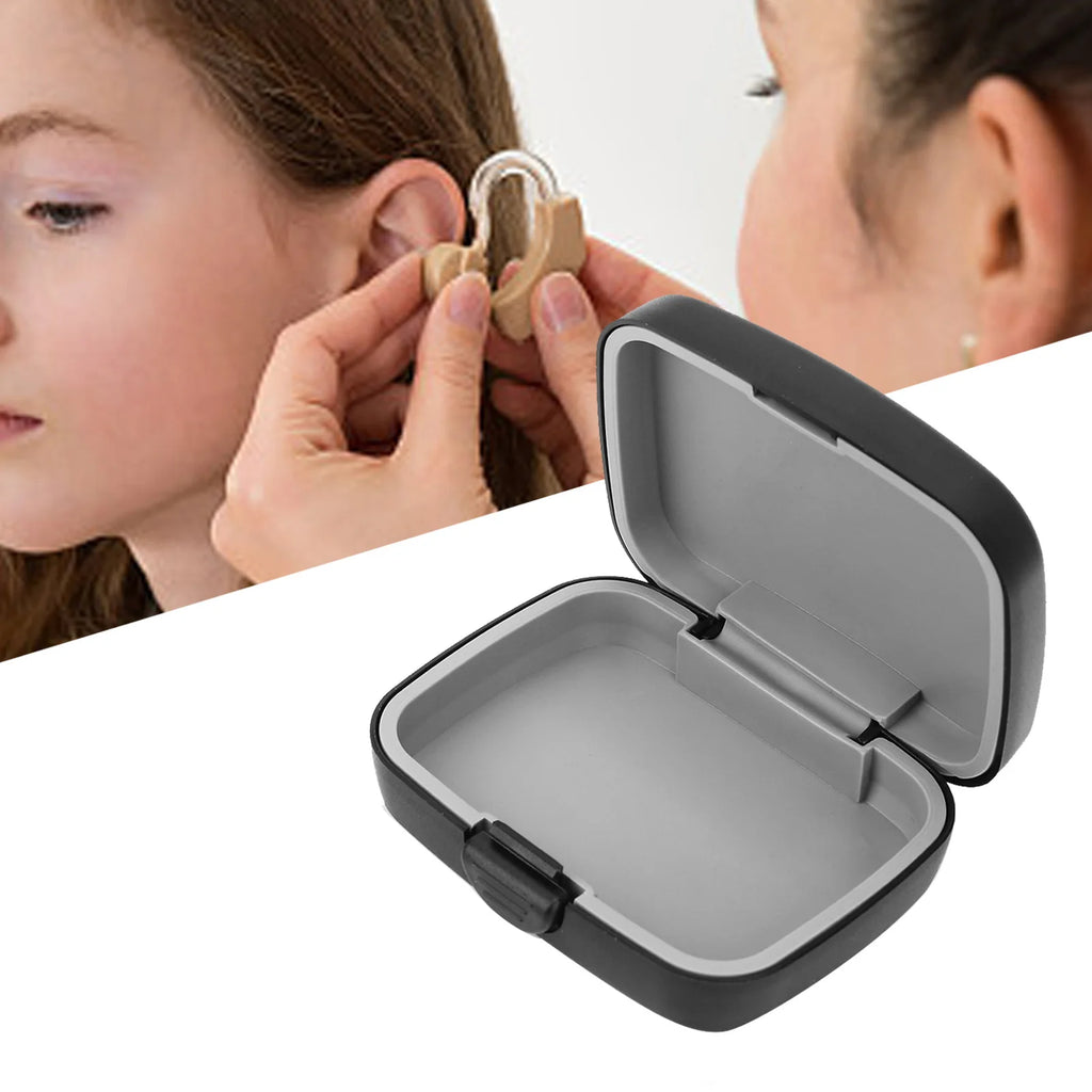 Portable Hearing Aid Hard Case Waterproof Hearing Aid Protective Storage Box Black for Outdoor Travel Hearing Aid Carrying Case Qme Default Title