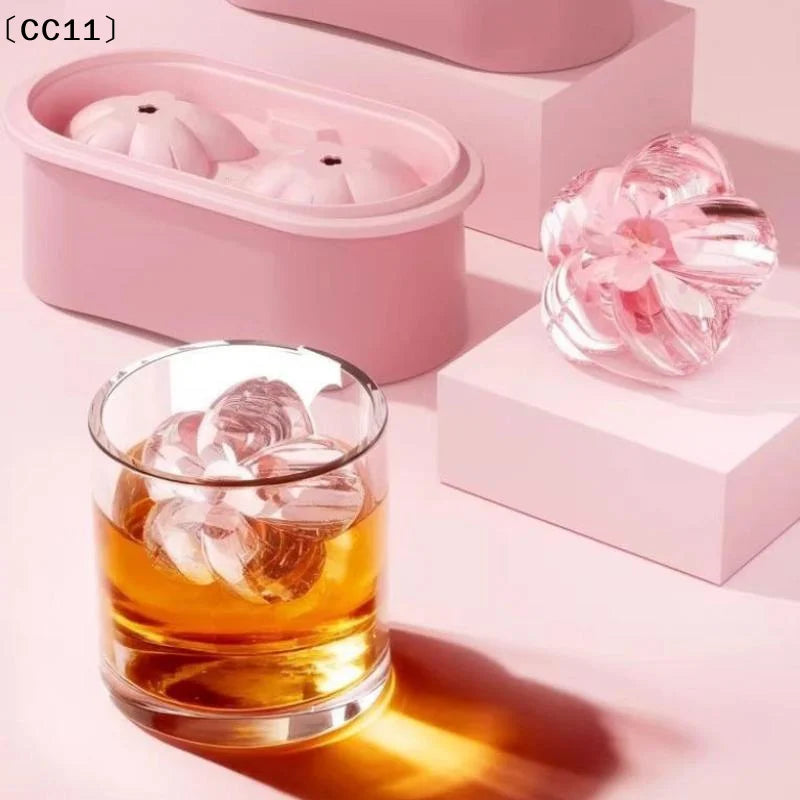 Reusable Ice Tray Ball Mold Flower Shape Cubes Effortless Dessert Qme