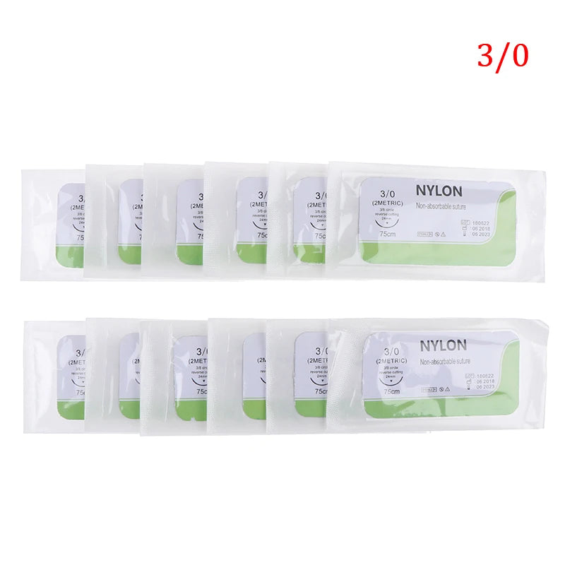 Surgical Practice Nylon Suture Thread 2 0 3 4 Sterile Needle Medical Qme 3.0