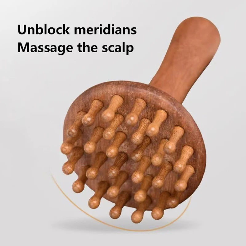 Sandalwood Gua Sha Massage Tool Multi-use Wooden Comb Meridian Qme