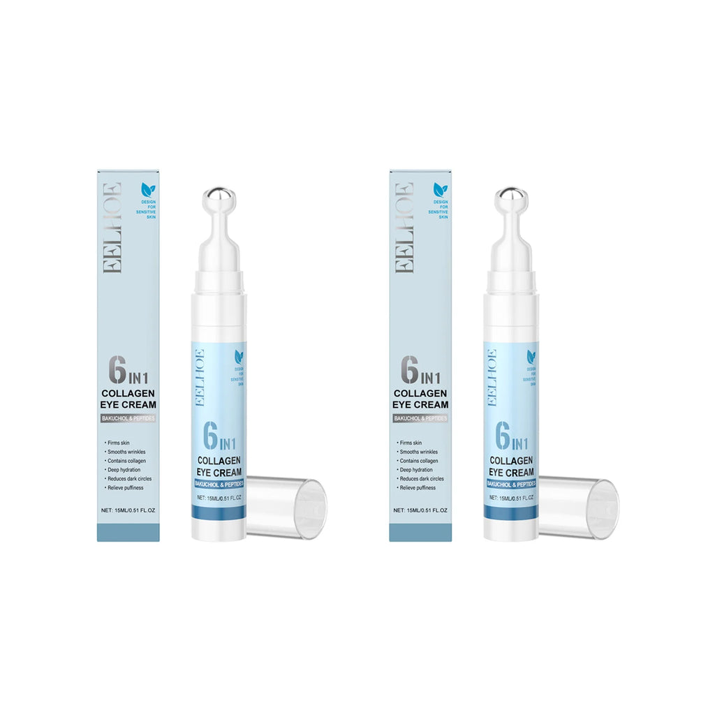 Lightening Dark Circles Eye Cream Anti-Puffiness Fade Fine Lines Firming Hydrating Moisturizing Under Eye Care Collagen Eye Crea Qme 2 x 15ml Boxed