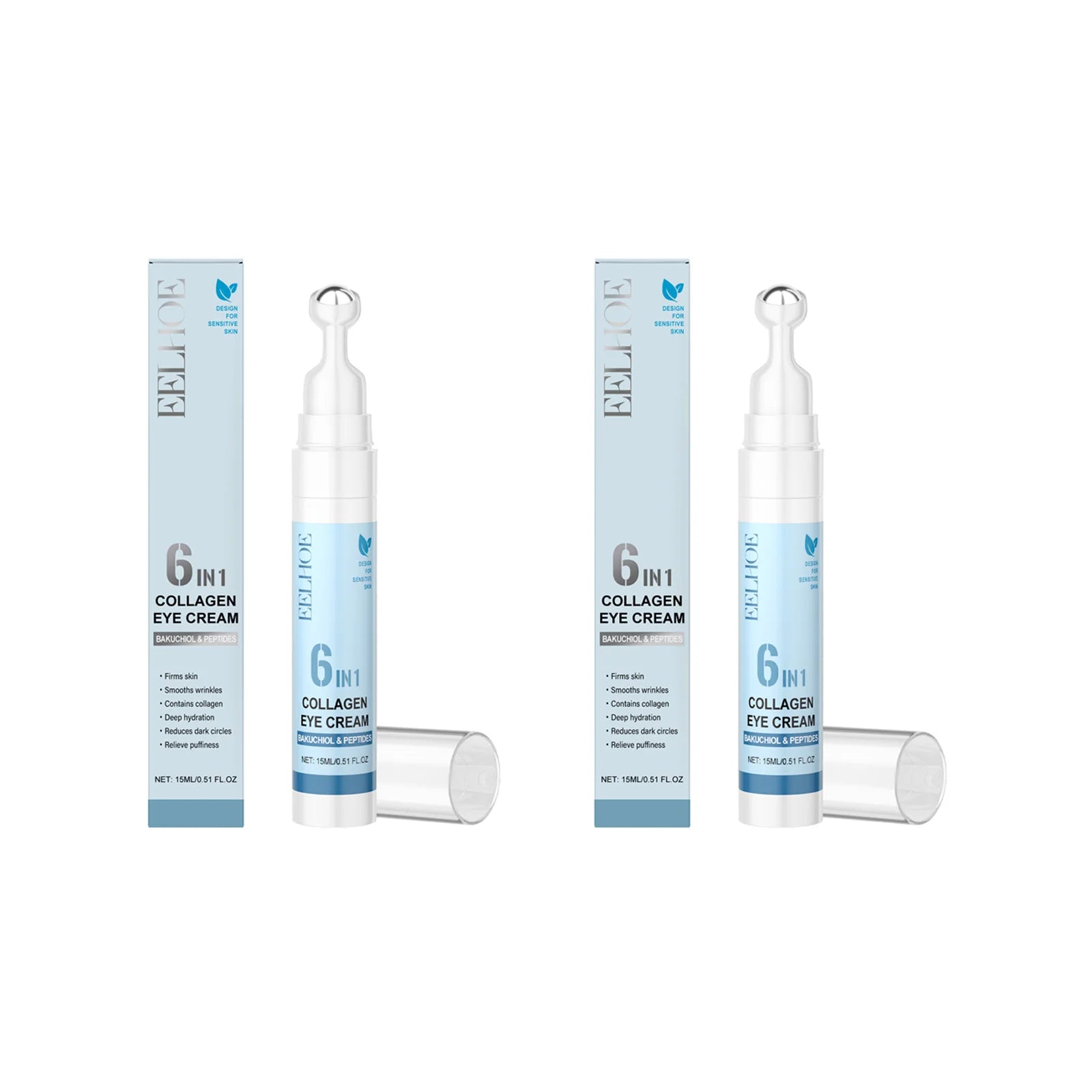Lightening Dark Circles Eye Cream Anti-Puffiness Fade Fine Lines Firming Hydrating Moisturizing Under Eye Care Collagen Eye Crea Qme 2 x 15ml Boxed