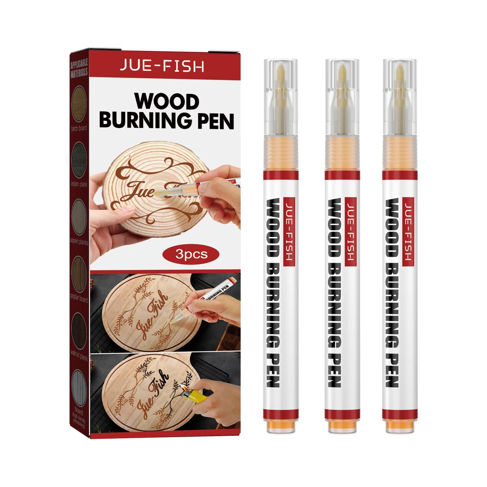 Wood Burning Pen Quickly Depict Beautiful Patterns Handmade Wood DIY Ink Evenly Distributed Safe Ingredient Wood Burning Pen Set Qme 3pcs Boxed