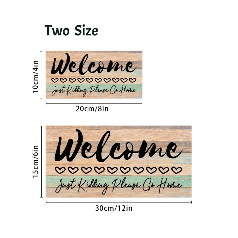 Rustic Welcome Wall Hanging Decor Wood Art Plaques Sign Door Sign for Home Living Room Decor Qme