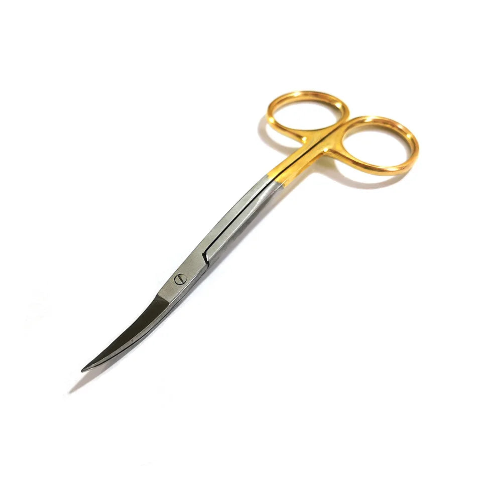 Dental Stainless Steel Scissors Curved Wave Sharp Durable Medical Qme