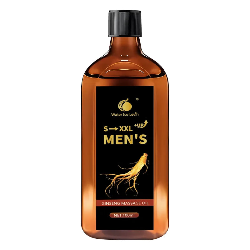 S-XXL +UP Men's Ginseng Massage Oil with Shea Butter - Hydrates & Firms Skin, Boosts Moisture Qme black 100g