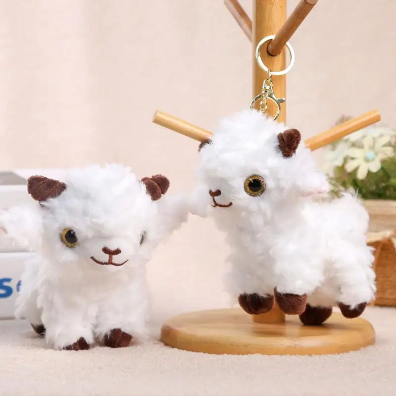 Soft Plush Sheep Keychain White Sheep Keychains Mini 3d Animal Key Ring Holder Bag Charms Car Pendants Gift Qme