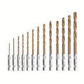 Titanium Steel Bit Set - 13 Piece 1/4 Hexagonal Shank Quick Change Impact Wrench Bit Set for Metal, Wood and Plastic Qme 13PCS