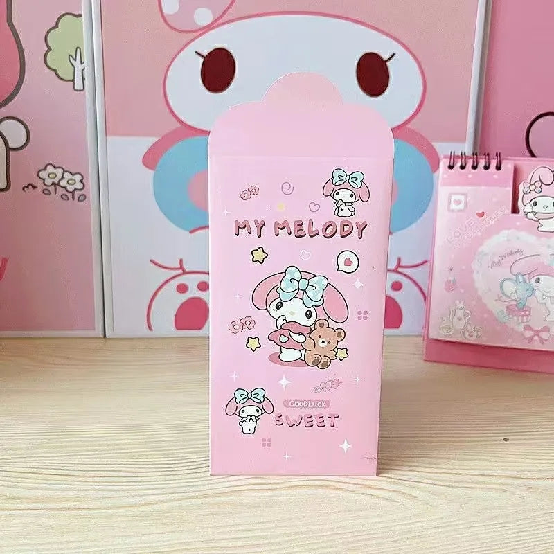 Hello Kitty Kuromi Red Envelope Pouch Cute, Cartoon-Style, Creative, and Trendy Storage Pouch Qme 5 4 pieces