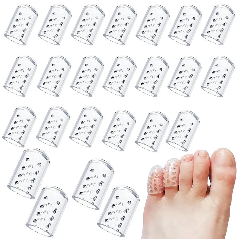 2- Silicone Gel Toe Protectors Breathable Anti-friction Caps Blister Qme