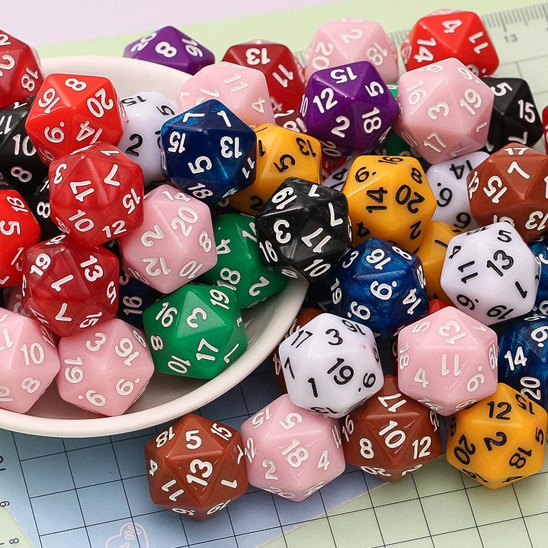 10PCS Acrylic D20 Polyhedral Dice Math Teaching Supplies Learning Resources Toys Party Favors for Kids Boys Girls Qme