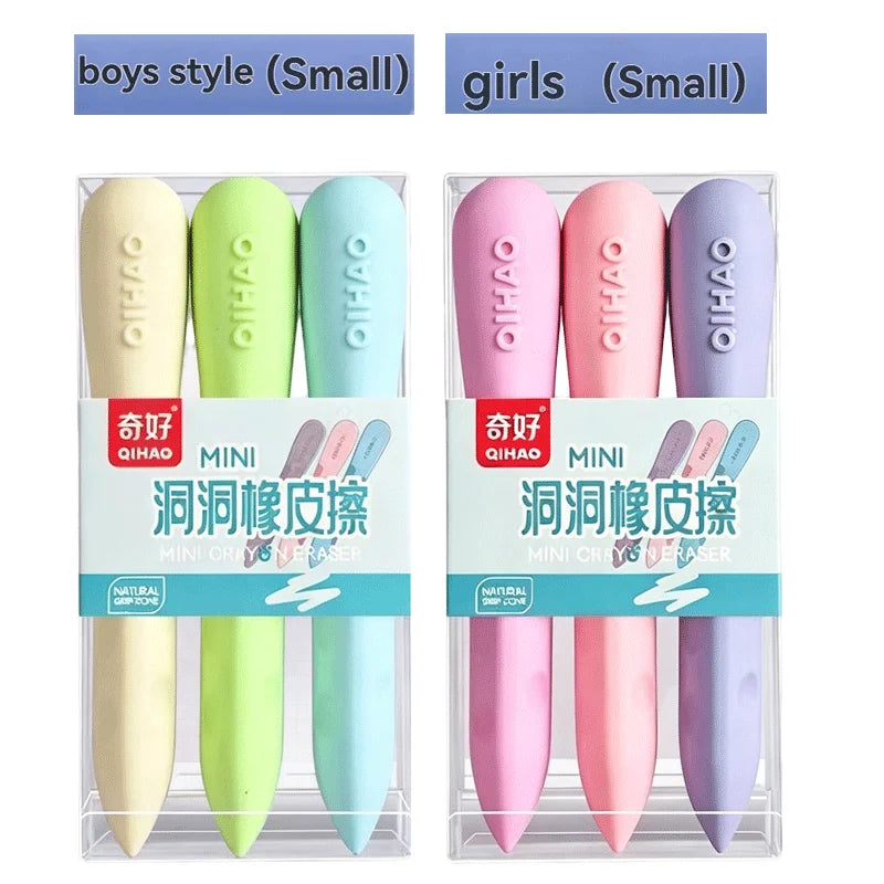 3/6Pcs Hole Eraser Pen No Dust No Crumbs Clean Eraser Cute Portable Eraser for Art Drawing Stationery Supplies Qme 6Pcs -Small-Mix