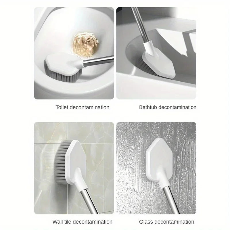 Toilet brush set Toilet brush TPR soft hair long handle creative home toilet one drag two silicone Qme
