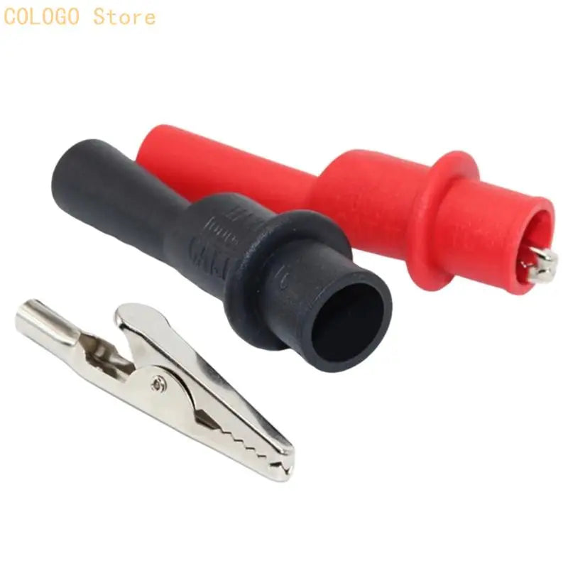Clip Test Clamp Black Red Wire Tip 10A 1000V Multimeter Tester Probes Qme