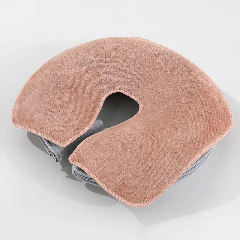 Microfiber Head Pad Towels U-shaped Facial Pillow Covers Thickened Qme Coffee
