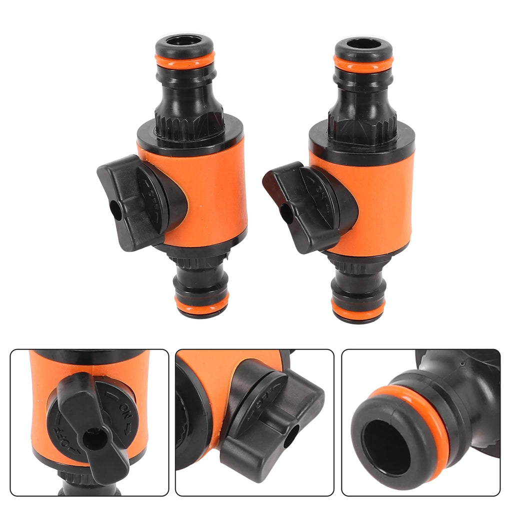 2PCS Garden Hose Pipe In-Line Faucet Tap Shut Off Valve Fitting Watering Irrigation Connector 16mm Quick Coupler Garden supplies Qme