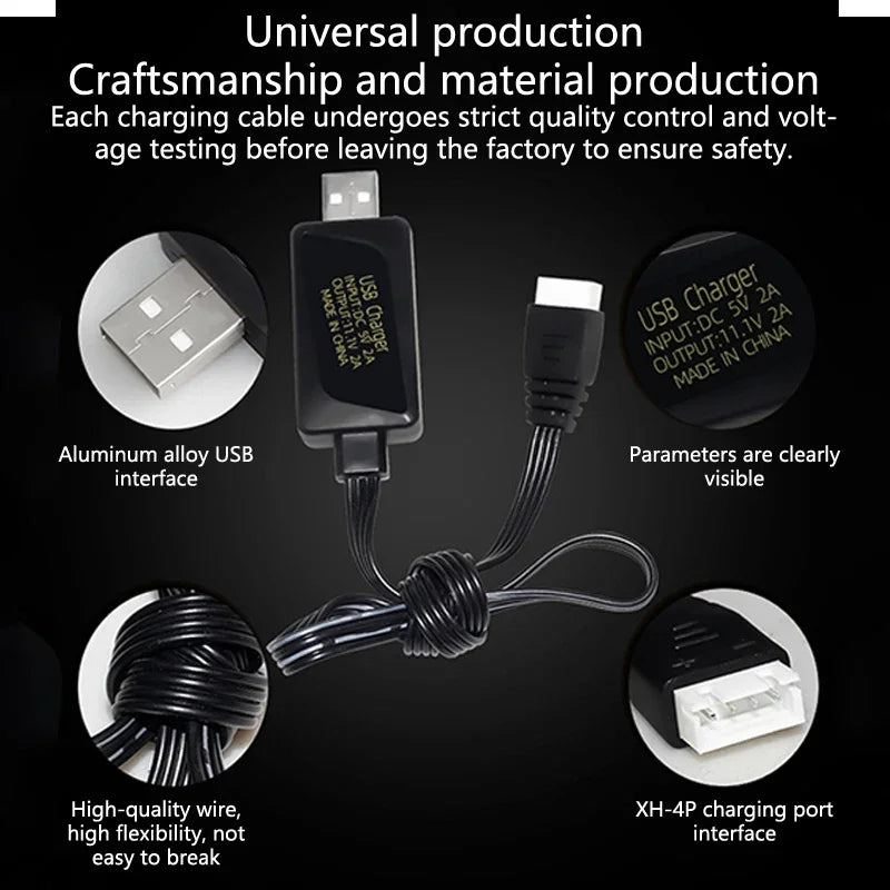 11 1V Li-ion Battery Charger 3S Balance Protective Light USB Qme