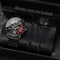 Trendy brand sports car wheel clamp design, trendy student watch, 3D racing elements Qme red