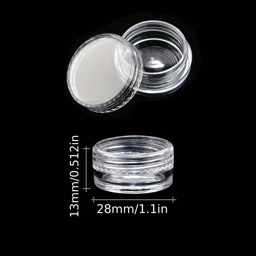 6/50pcs Plastic Sample Bottles, Cream Bottles Mini Cosmetic Container Jars, Suitable for Nail Art Ornaments Powder Storage Qme