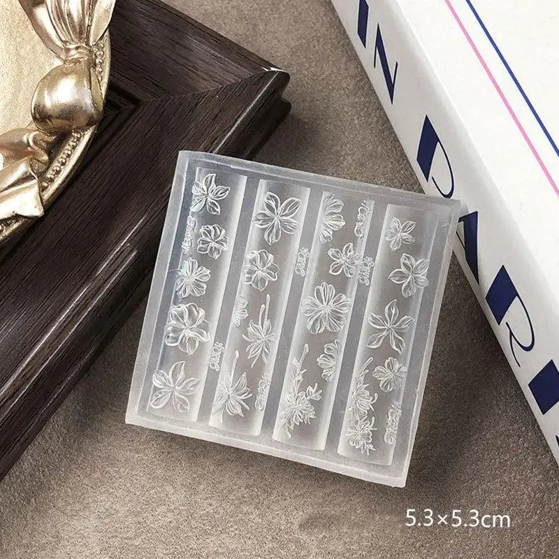 3D Silicone Flower Nail Art Mold Reusable Petal Template Salon Design Qme A6