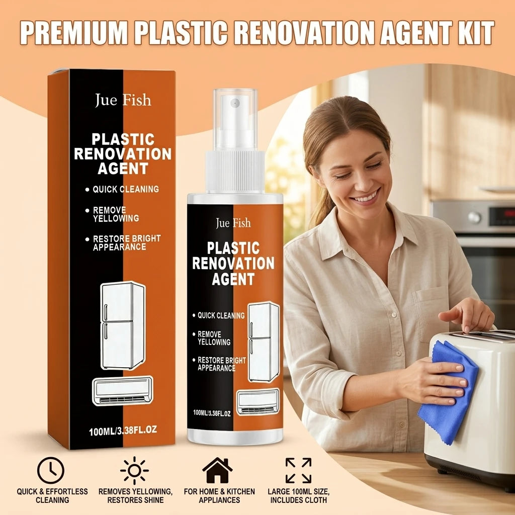 Plastic Renovation Agent Remove Oxidation Stains Dust Grime Restore Gloss Brigh Prevent Re-Yellowing Plastic Yellowing Remover Qme