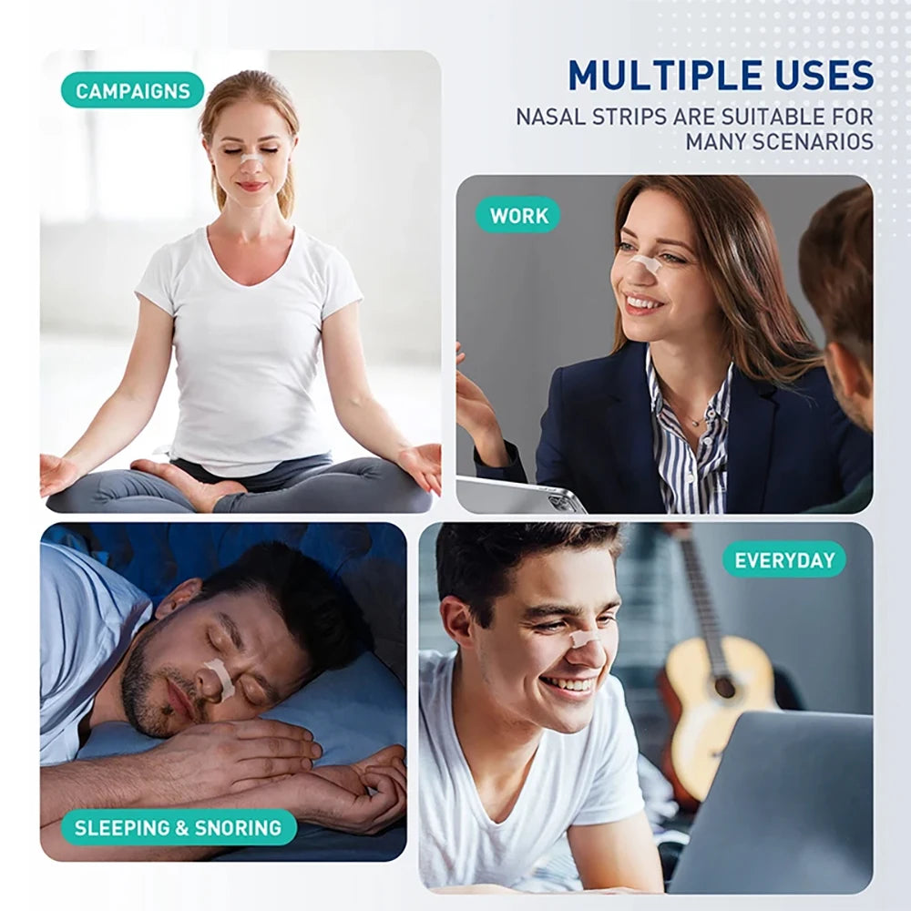 Anti Snoring Nose Strips Breathing Breathe Sleep Nasal Exercise Air Qme