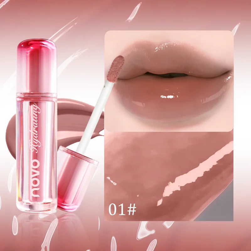 Watery Glassy Lip Gloss Glaze Mirror Shine Lipstick Hydrating Qme 01