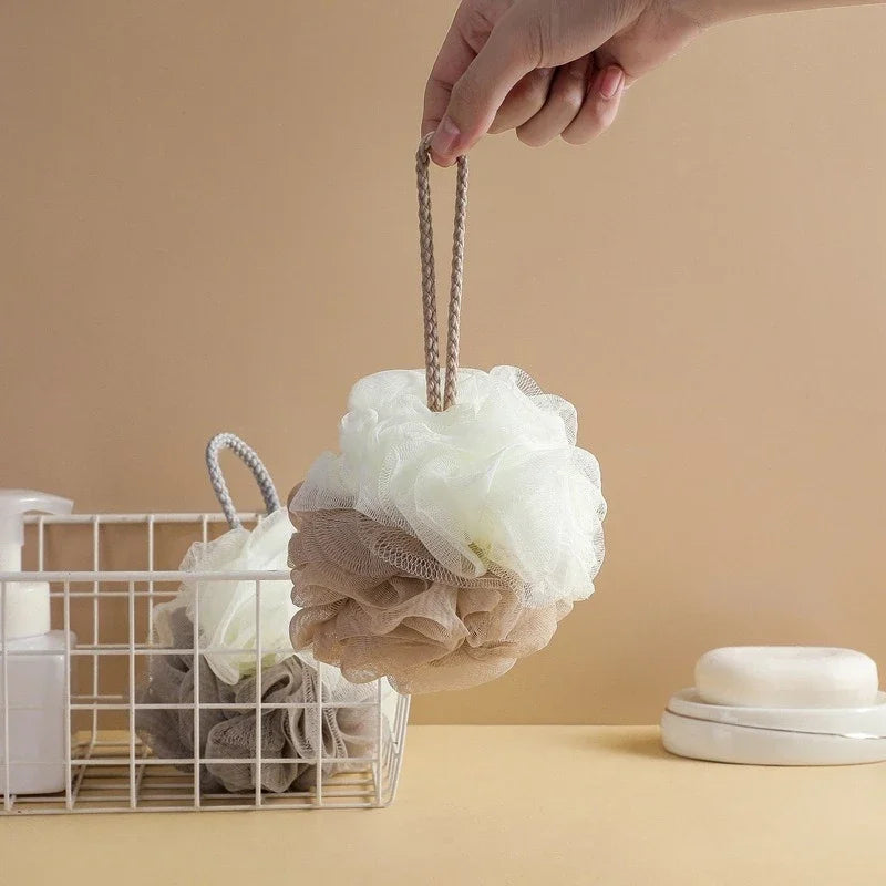 Soft shower sponge, 3D flower design, gentle exfoliating shower bag with handle, suitable for both men and women Qme
