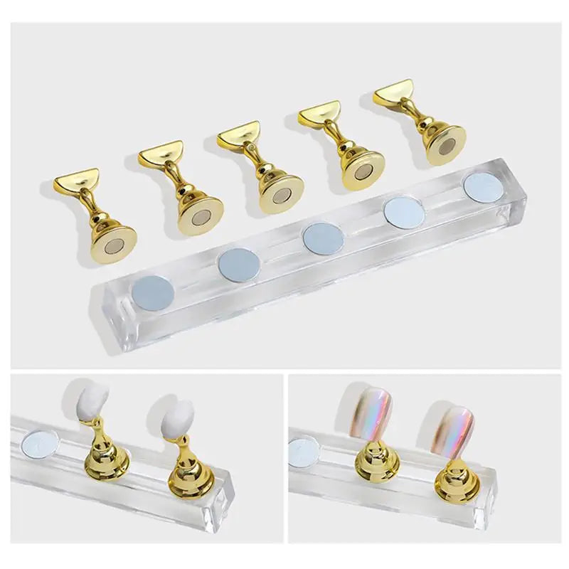 Nail Display Acrylic Stand Tips Holder Magnetic Practice Qme