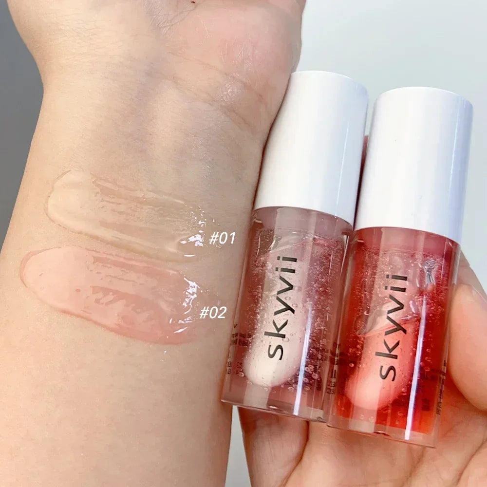 Strawberry Jelly Lip Oil Glossy Tint Glaze Lipstick Moisturize Liquid Fruit Jam Lip Beauty Treatment Transparent Hydrating Balm Qme